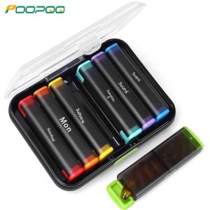 1 PC Weekly Pill Organizer 2 ครั้งต่อวันกล่องยา 7 วันสําหรับเติมง่ายAM PM Pill Case สําหรับวิตามินยาอาหารเสริม