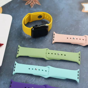 สายซิลิโคนสำหรับ iWatch Ultra 2/1 Series 10 9 8 SE2/SE 7 6 5 4 3 2 1 ผู้หญิงผู้ชาย iWatch Sport Band 49 มม.46 มม.45 มม.44 มม.42 มม.41 มม.40 มม.38 มม.