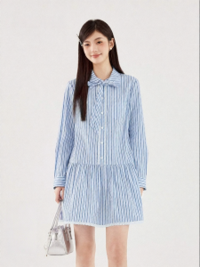 SEIFINI | Butterfly Tie Striped Dress for Petite