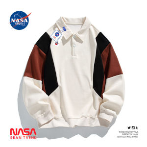 Wassup Panda Heavyweight Hoodie Mens Polo Shirt Spring Autumn Trendy Retro Couples Color Block Collar Sweatshirt