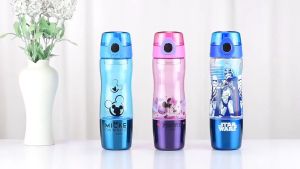 Giao nhanh 2h Bình nước cao cấp 4in1 ch.ính hãng DIS.NEY 550ml quai chữ U lọc trà đế làm ly nước nhựa PC an toàn