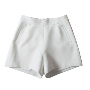 White A-line High Waist Slimming Short Pants Spring Summer Casual Large Size