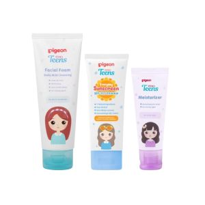 PIGEON Paket Perawatan Wajah 3in1 (Sabun Muka Pelembab Sunscreen)