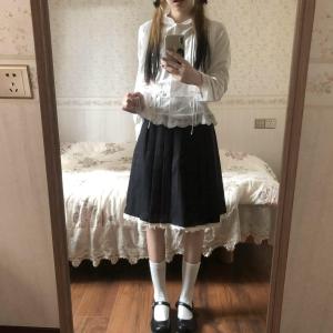 Casual High Waist Pleated Half Skirt Womens Spring Autumn Carbon Grey Lace Trim A-Line Versatile Midi Skirt Korean Style
