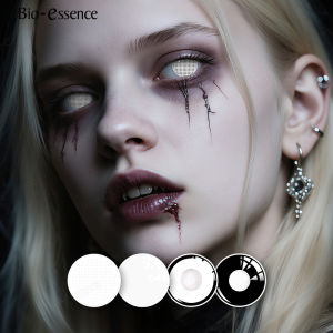 Bio-essence 1 Pair Black Cos Contact Lenses for Eyes Cosplay Lenses Anime Lenses Anime Accessories Lenses Black Lenses Red Lens