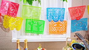 Day Of The Dead Pull Flag Mexican Halloween Decor Banner Cinco Festival Dead Theme Pull Flower