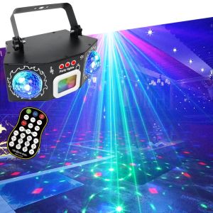 DJ Disco Laser Projection Strobe Light Party Lights Voice Remote Control for Halloween Birthday Party Family Carnival Decoration