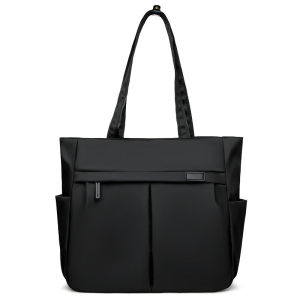 Baiyatu Womens Tote Bag Commuter Large Capacity Single Shoulder Handbag for Class Polyester Fiber Zipper Closure Korean Style