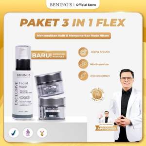 Paket Exclusive ( FLEK ) Pouch Skincare Paketan Flex Pencerah Dan Glowing dr. Oky Pratama Benings Skincare BPOM