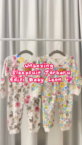 BABY LEON Sleepsuit Bayi Jumsuit Kaki Buka Full Kancing Baju Bayi Perempuan Baju Tidur Bayi BC-688
