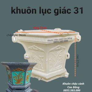 khuôn đúc chậu cảnh lục giác 31 (khuôn chậu ABS có lòng trong)