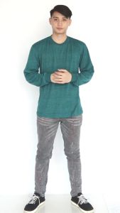 Sc Katun Twist Kaos polos distro kerah bulat pria lengan panjang | kaos seragam pria