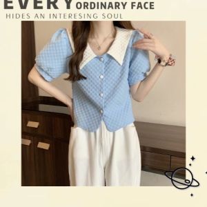 QJshop New✨ เสื้อผ้าผู้หญิง เสื้อผ้าแฟชั่นคอปกแขนสั้น สีพื้นน่ารักใส่ได้ทุกโอกาส ผ้านุ่มนิ่มเด้งใส่สบาย รีบจับจองก่อนหมดน๊า📌