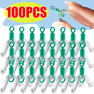 100PCS Fish Hook Anti Winding 8-shaped Ring Silicone Elastic Splitter Double Hooks Contactor Device Subline Fishing Line