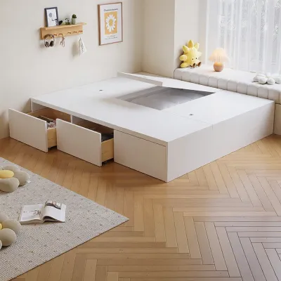 Modern Simple Double Bed with Storage and Drawer