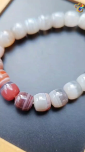 Collection Grade Natural Duo Bao Colorful Lace Agate Abacus Rondelle Bracelet