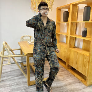 Mens Luxury Ice Silk Short Sleeve Shorts Pajamas Set Thin Home Clothes Trendy Outdoor Wearable Comfortable Sleepwear