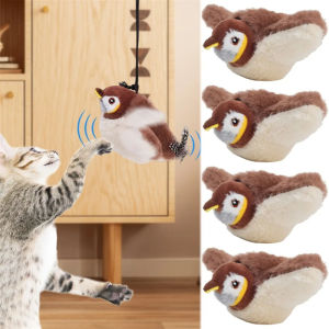 Interactive Cat Toys Flapping Quacking Electric Bird Rechargeable Touch Activated Plush Toy Sound Chirping Bird Pet Products
