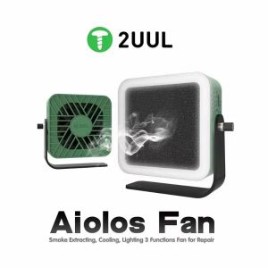2UUL Aiolos Fan 3 in 1 Portable Fume Extractor Smoke Absorber with LED Light Cooling Fan for Phone PCB Soldering Repair