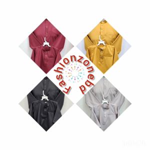 Kurta Pria Elegan Lengan Panjang Poliester dengan Ujung Renda