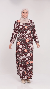 JUBAH | ABAYA EKSKLUSIF | MOSSCREPE DIGITAL PRINTED | Padding Bahu