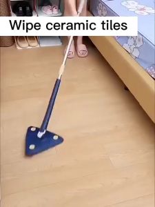 Triangular Mop 360° Rotatable Adjustable 130cm Self-extrusion Type Hands-free Easy Drainage Wiper Window Water Brush