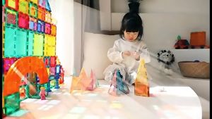 Mainan Magnet Puzzle Montessori Building Block 3D / Mainan Edukasi anak Bongkar Pasang / Compatible to Connetix Tiles /Susun Bentuk / Mainan anak laki-laki
