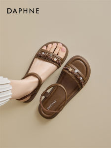 Daphne | Braided Sandals Brown Flats