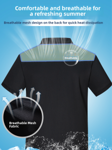 FANWUJINHUANG | Summer Breathable Thin Work Uniform for Chefs and Bakers Short Sleeve