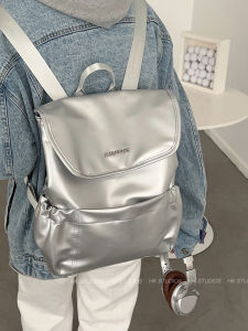 Trendy Womens Large Capacity Backpack 2024 New Autumn Winter Travel Bag Commuter Student Bag Double Shoulder Bag Pure Color