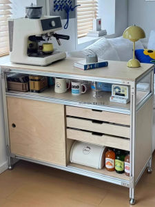 Bauhaus Multi-Functional Storage Cabinet Ocean Board Aluminum Profile Material Sideboard Furniture for Home Use