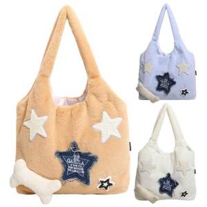 Women Plush Shoulder Bag Large Capacity Kawaii Fluffy Shoulder Bag Furry Hobo Purse Shopping Bag for Ladies Girls Women