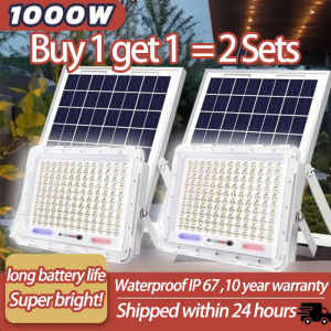 【Free shipping】 Solar flood Light Outdoor LED waterproof IP67 1000W 2000W 2500W 3000W lamp Spotlight room night lamp street lights bulb For Garden Exterior Street promo support COD with remote control christmas 30 year warranty solar outdoor light