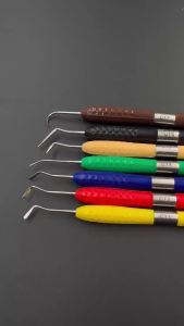 Dental Resin Filler Set Plastic Dresser With Silicone Handle Aesthetic Restoration Kit for Resin Knife Spatula Tool