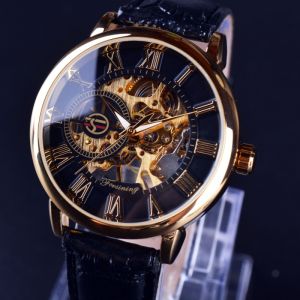 FORSINING 99A Mens Manual Mechanical Watches Luxury Fashion Elegant Genuine Leather Strap Clock Wrist Watches for Man Gifts