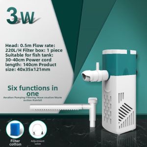 BEISHU | Quiet 3-in-1 Aquarium Filter Pump