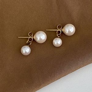 925 Silver Needle Pearl Earrings Womens Small Design Sensation High-End Atmosphere Elegant Hoop Ear Rings Ear Studs Drop Earrings