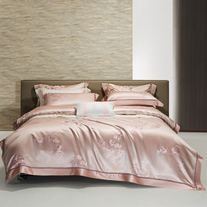 Luxury Jacquard 100% Silk Bedding Set 4-Pieces 32 Momme
