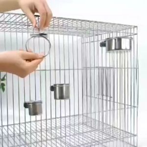 Birds food bowl Stainless Hanging Parrot water feeder for cockatiel lovebirds accessories