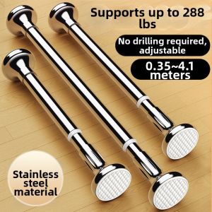No Drilling Thickened Stainless Steel Telescopic Pole