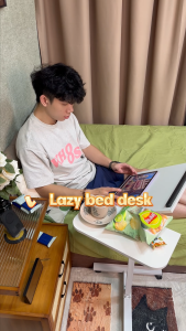 ICON Lifting Rotary Bedside Table 0-90° Folding 360° Rotation 30CM Height Adjustment with Wheels Space Saving Free Shipping Compact Bed Laptop Table