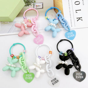 【akula store】Handmade ins Style Balloon Dog Mobile Phone Chain Pendant Keychain Bag for i-Phone 14 13 Samsung Xiaomi