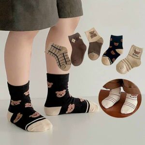 Set 5 đôi tất vớ cho bé trai gái họa tiết gấu nâu đáng yêu từ 1-10 tuổi