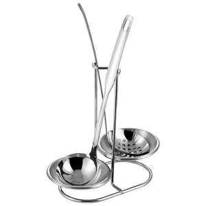 (Không Kèm Muôi Vá) Bộ Gía Kê ThìaMuôi Canh Thép Không Rỉ 2 Bát Inox  Bộ Trên Bàn Ăn Lẩu