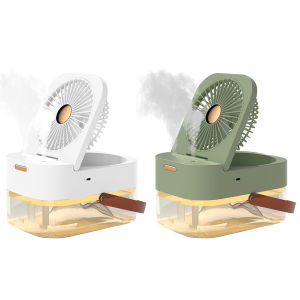 Humidifier Mist Fan Fan Air Cooler with LED Night Light Desktop Fan 19L Water Tank Portable Cool Mist Fan for Summer