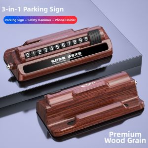Temporary Parking Number Plate Car Accessory with Hidden Digits and Mobile Stand