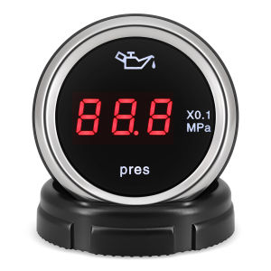 RYSJM | 2" 52mm Car Oil Pressure Gauge Digital Meter 0-1.0MPA Oil Pressure Gauge With 1/8NPT Oil Press Sensor For 12V 24V Car