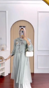 COD Sella Dress Tille apk Brokat Payet Gamis Dewasa Terbaru Viral Dress Wanita Kondangan Kekinian