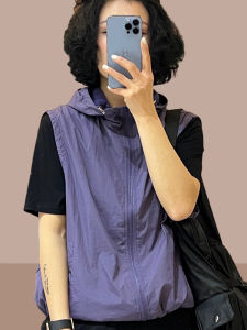 เสื้อกั๊กกันแดดสำหรับผู้หญิง ฤดูร้อน 2025 ใหม่ แจ็คเก็ตกันลมกลางแจ้งแบบลำลอง เสื้อกั๊กทำงานบาง แขนยาว ปกติ