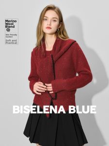 BEIQIANI | Vintage Sparkle Knit Shawl Cardigan Set Wool